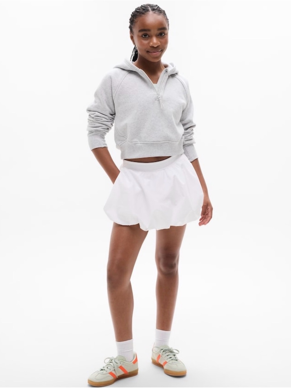 NWT Athleta Girl Bubble Hem Parachute White Skort Sz 16. - Picture 2 of 8